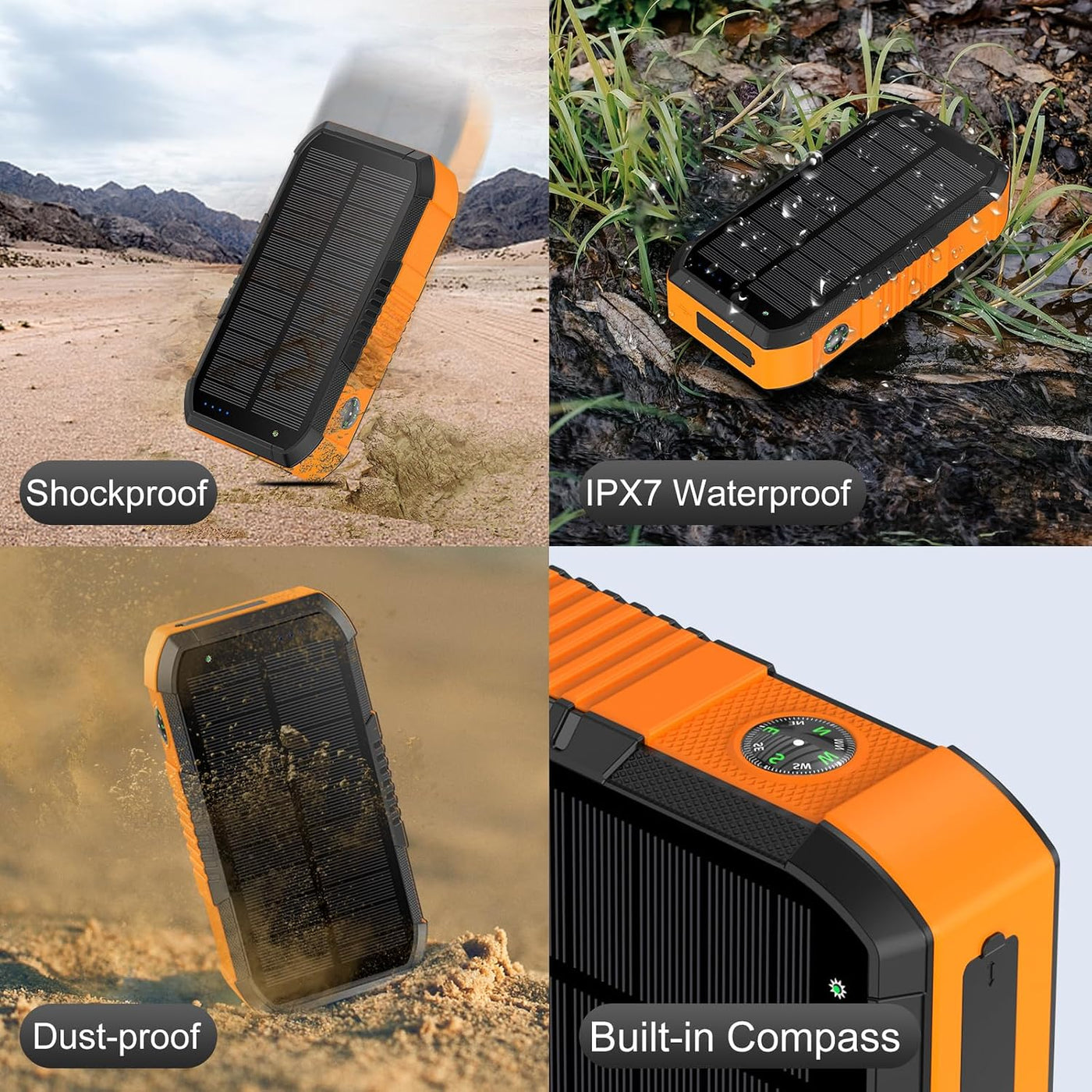 kigoker Hand CrankPower Bank 66800mAh y 4 cables 22.5W carga rápida...