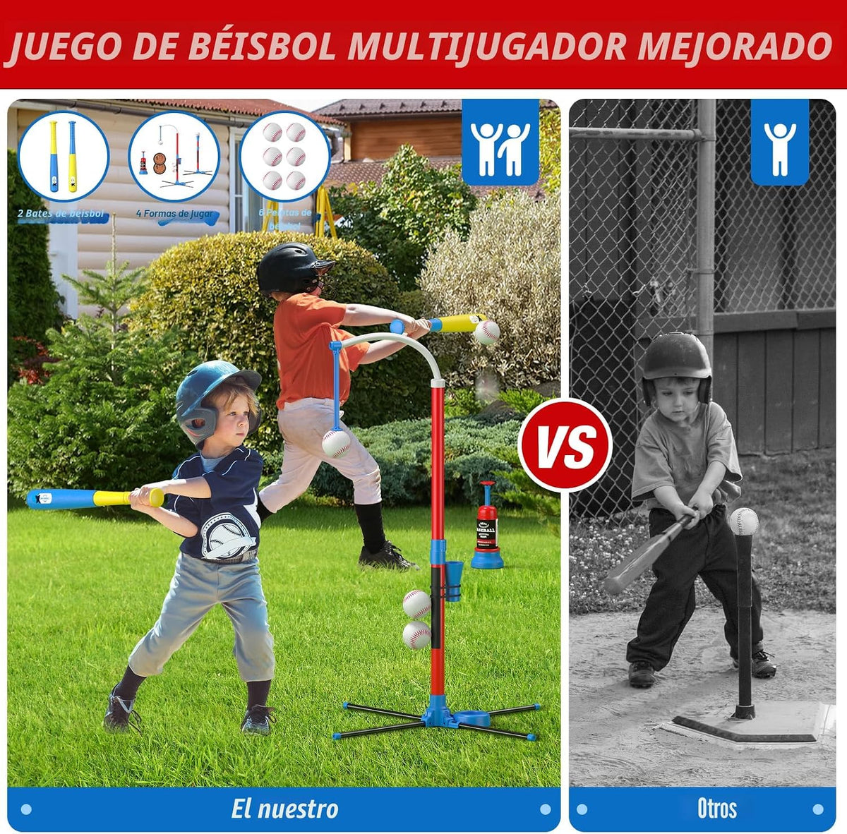 QDRAGON Juego de pelota 4 en 1 para niños de 3 a 5 años con juego de pelota