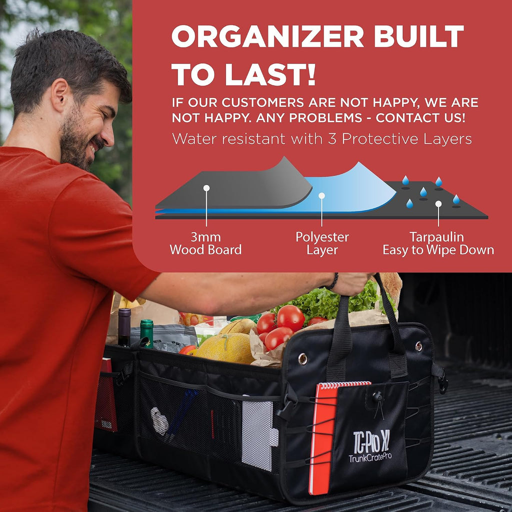 Organizador de maletero de coche para SUV, camión y almacenamiento de carga