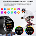 AMOLED - Relojes inteligentes de pantalla grande de 1.56 pulgadas para hombres y mujeres, reloj con monitor de presión arterial con bolsa de aire con frecuencia cardíaca