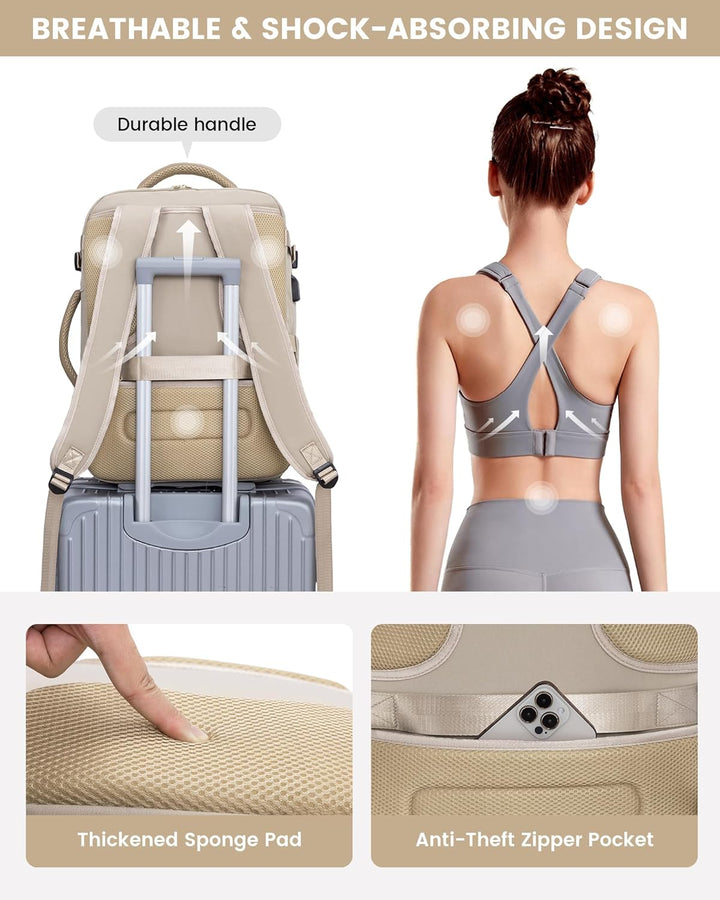 LOVEVOOK Mochila de viaje grande, equipaje de mano para aviones, Mo...