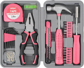 Juego de herramientas Hi-Spec de 25 piezas, rosa, para el hogar, ki...
