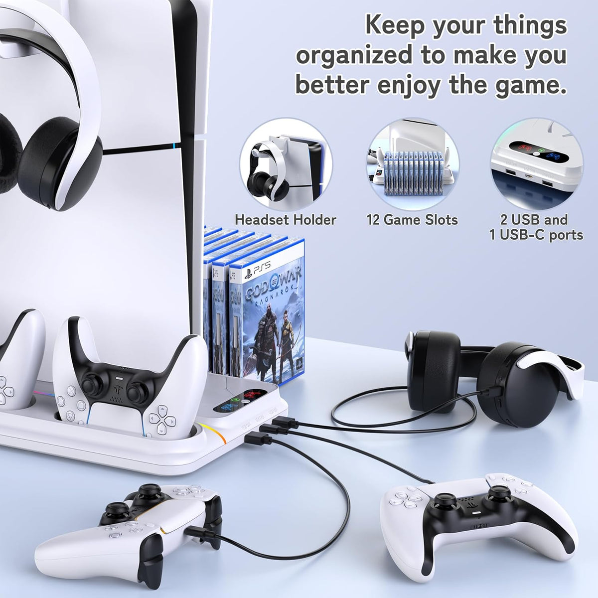 PS5 Cooling Station for PS5/Slim/Pro Disc Digital