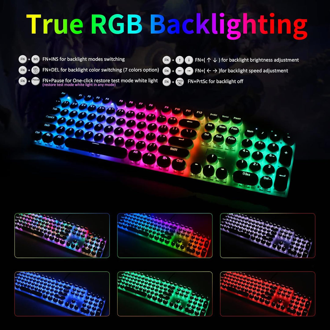 HUO JI E-Yooso Z-88 Teclado mecánico para juegos estilo máquina de...