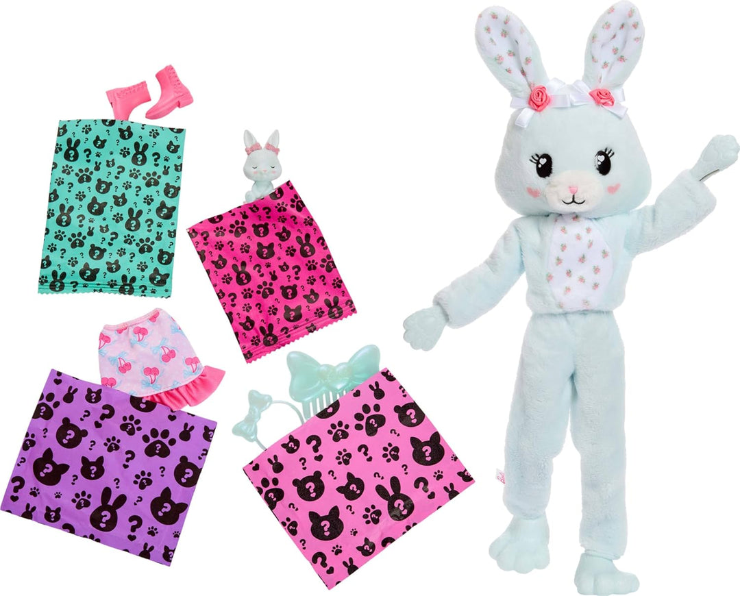 Barbie Muñeca y accesorios Cutie Reveal, conejito de la serie Cuddl...