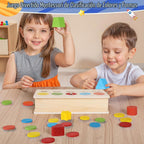 Juguetes a juego de clasificación de formas de color de madera