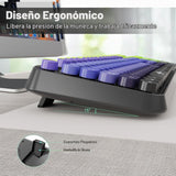 FOPETT Combo de teclado y ratón inalámbricos - 2.4G de tamaño compl...