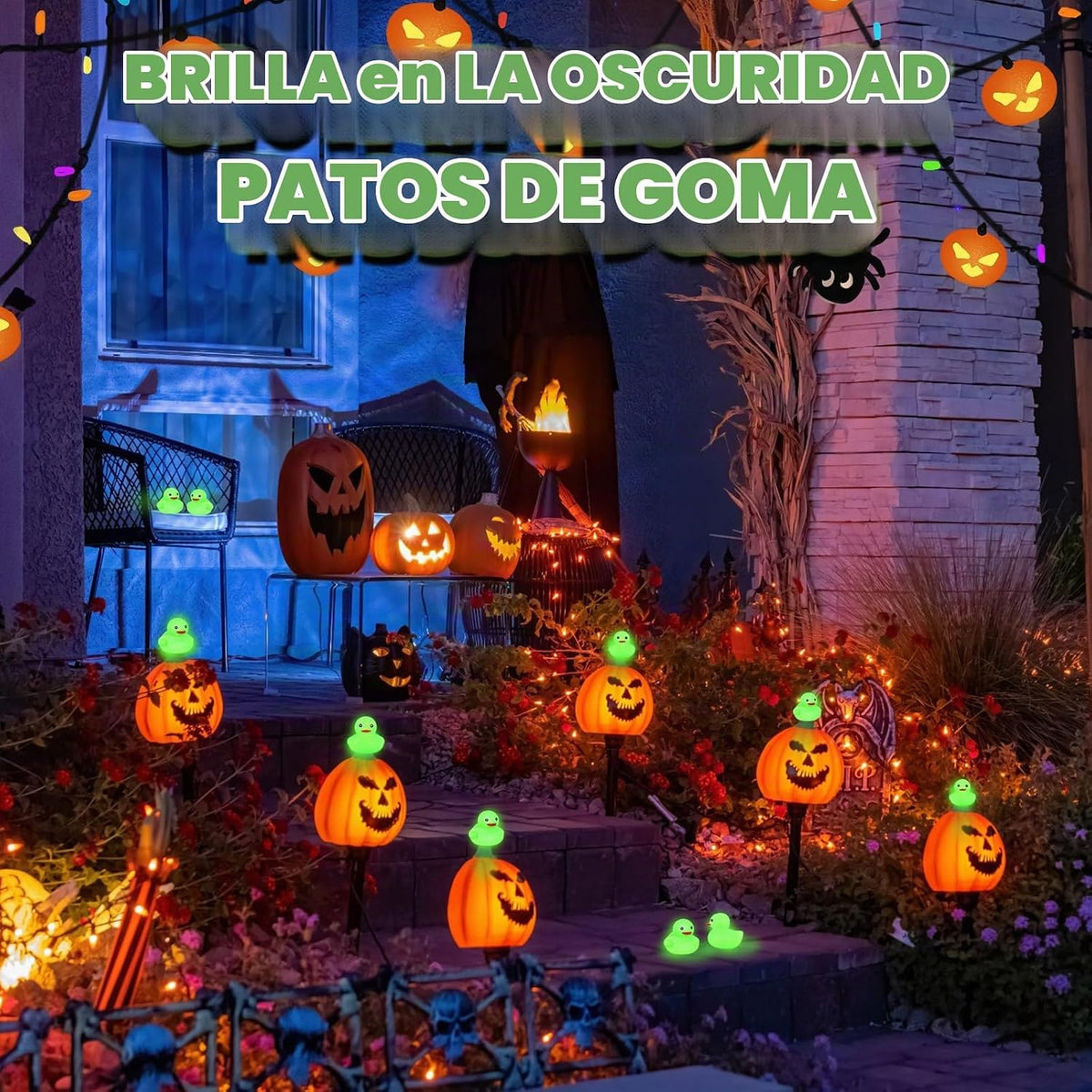 Deekin - 200 patos de goma que brillan en la oscuridad de Halloween de 2