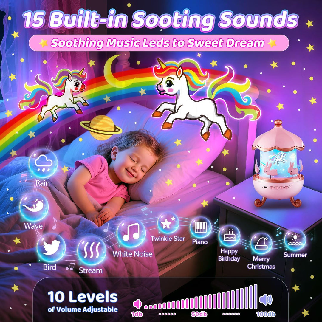 Onefire - Luz nocturna para niños, 15 máquinas de sonido, luz noctu...