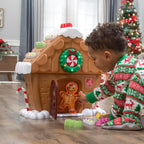 Step2 My First Gingerbread House, juguete interactivo navideño para niños, ilumina y reproduce música, incluye 20 accesorios, para niños pequeños de 1 año en adelante