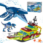 kiothdre Juego de construcción de dinosaurios Ocean Explorer 3 en 1 compatible con Dinosaur Park World, Barco Ciudad y Mosasaurus Spinosaurus Dino Toys con articulaciones móvil, juguetes para niños de 6 a 12 años