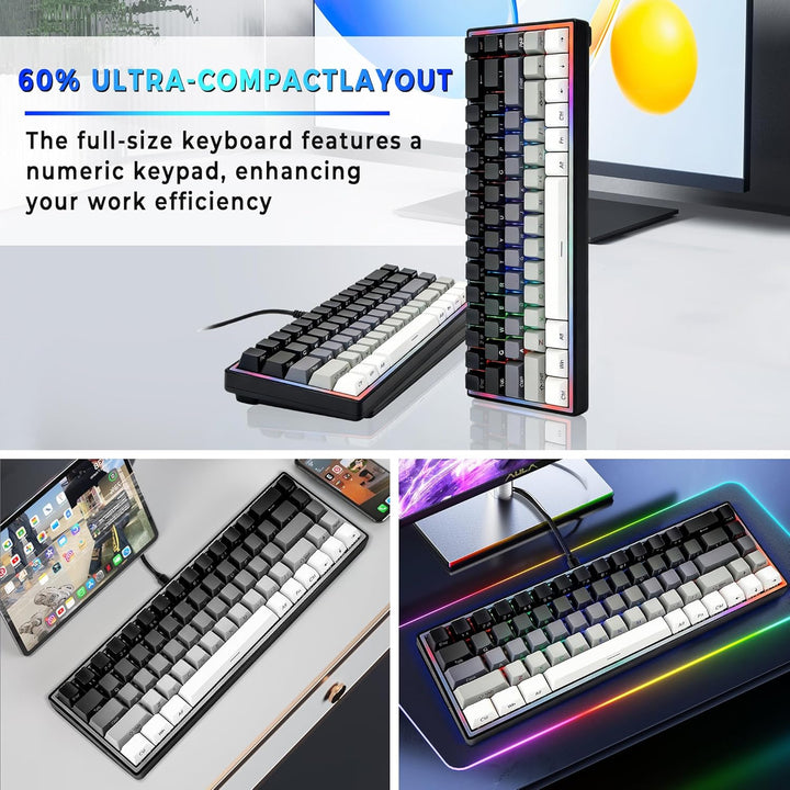 Taramico Mechanical Gaming Keyboard 65% Wired, Magnetic Switch Hot...
