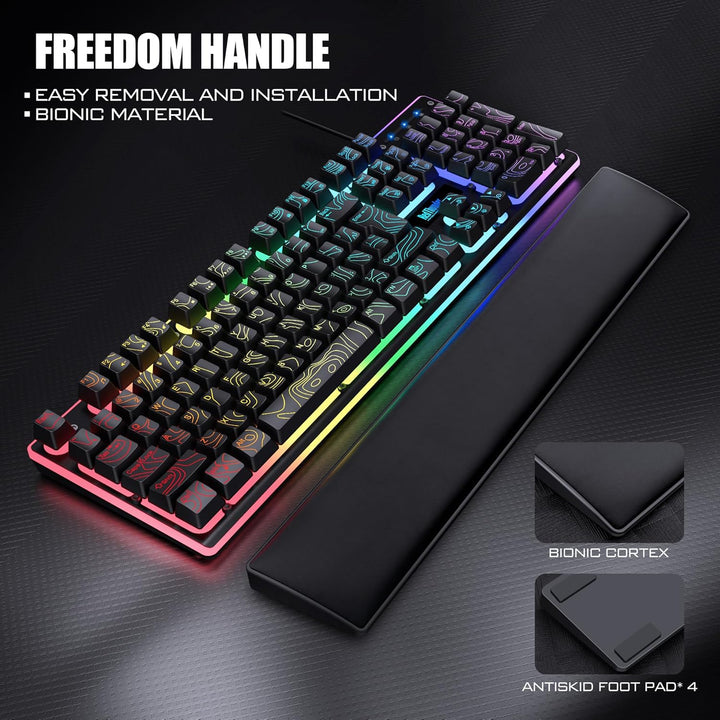 RedThunder K10 - Combo de teclado y mouse para juegos con cable con...