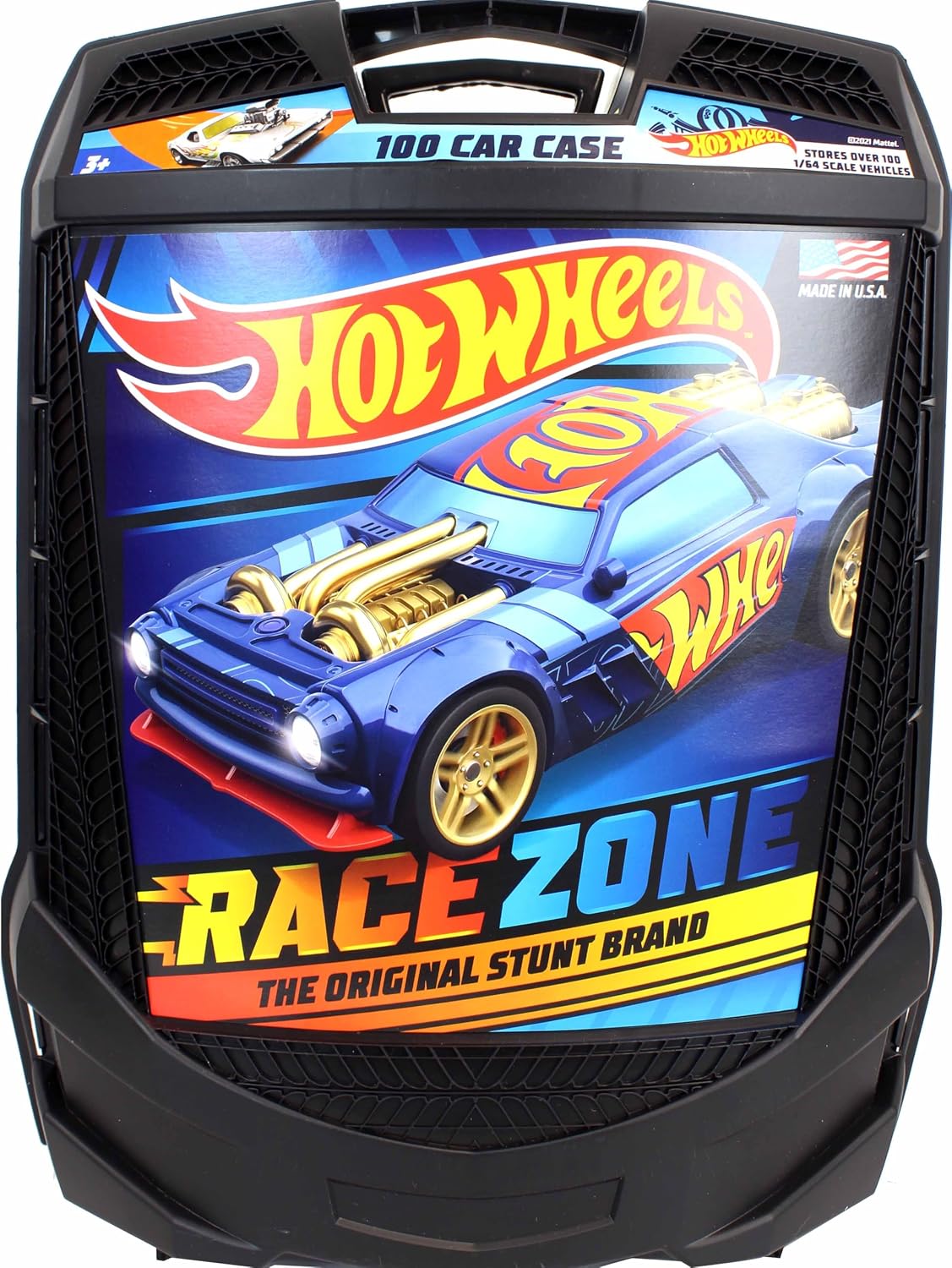 Hot Wheels - Caja de almacenamiento con ruedas con mango retráctil, para 100 automóviles, modelo: 20135