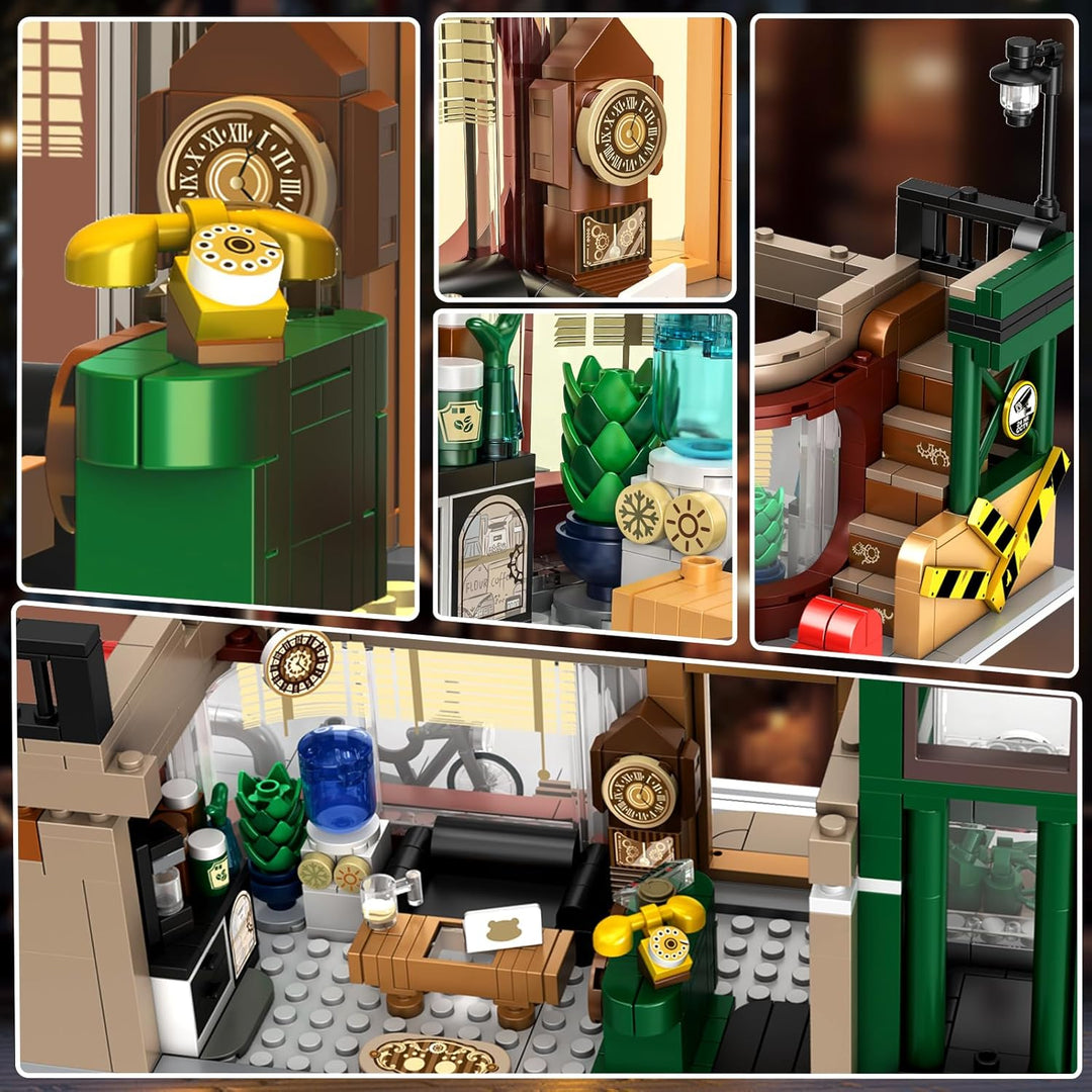 Juego de construcción de agencia de detectives con luz LED