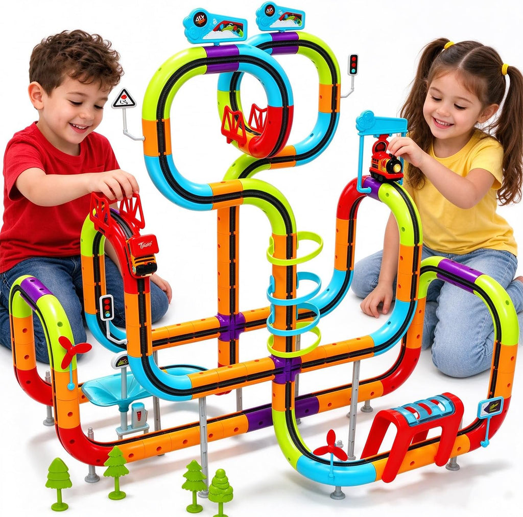 Juego de tren eléctrico para niños de 3, 4, 5, 6, 7, 8 años