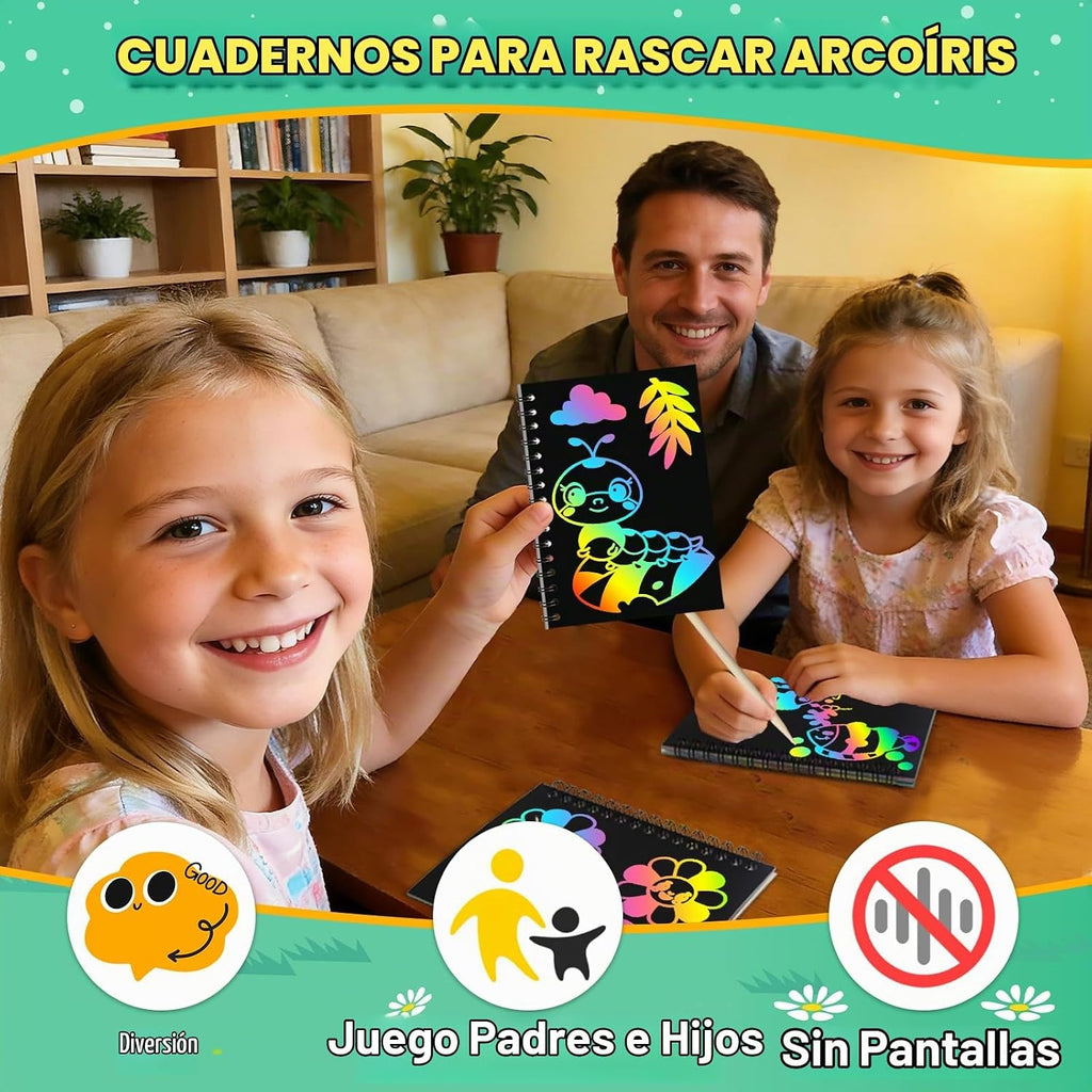 ZMLM Paquete de 24 cuadernos con diseño de arco iris para niños, recuerdos