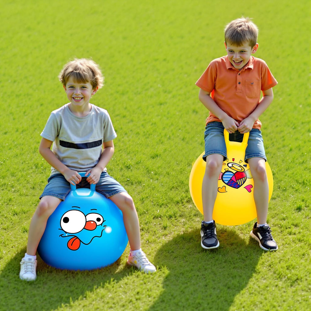 6 bolas de tolva para niños de 3 a 8 años, pelota inflable de 18 pulgadas con asa, juguetes para sentarse en saltar para deportes, escuela, juego activo en equipo, regalos para interiores y exteriores para niñas de 3 a 8 años, con bomba