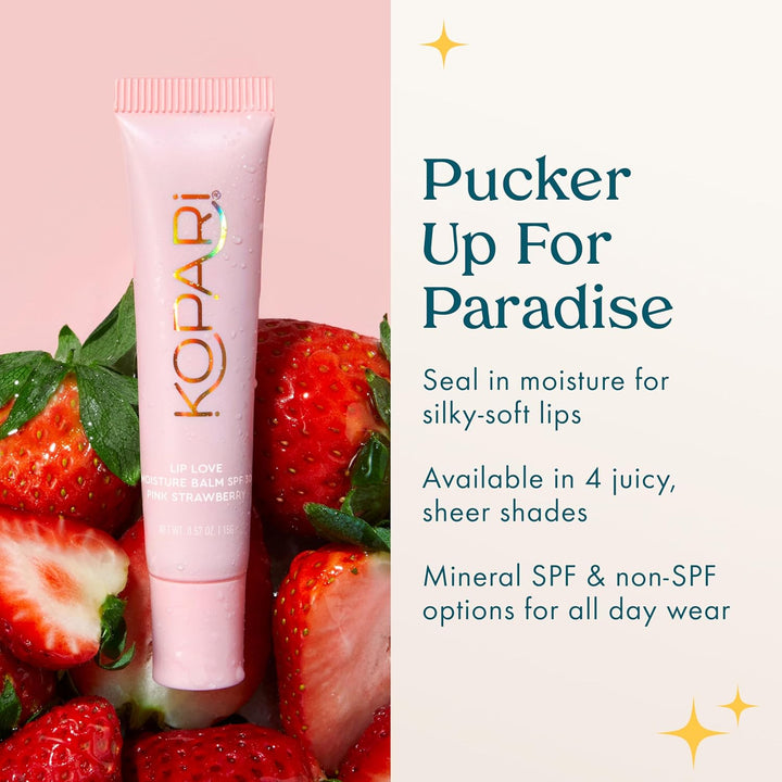 Kopari Lip Love Bálsamo Hidratante en Fresa Rosa SPF 30-100% Minera...