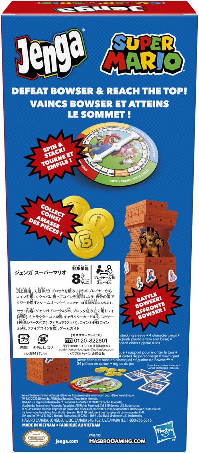 Hasbro Jenga Super Mario Game Juego de torre de