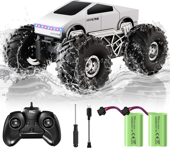 Cheffun Monster Truck Toys, auto de control remoto anfibio 1:16 par...