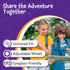 Think Peak - Binoculares morados, juguete científico para niños de 3 a 12 años, aventura real y compacta al aire libre y educativa STEM explorador de senderismo para observación de aves, camping, regalo de cumpleaños para niños