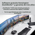 Kensington Estación de acoplamiento USB-C de triple pantalla para Dell, HP, Lenovo, Acer, ASUS, Razer, Surface - Triple video 4K, PD de 100 W (K37060NA)