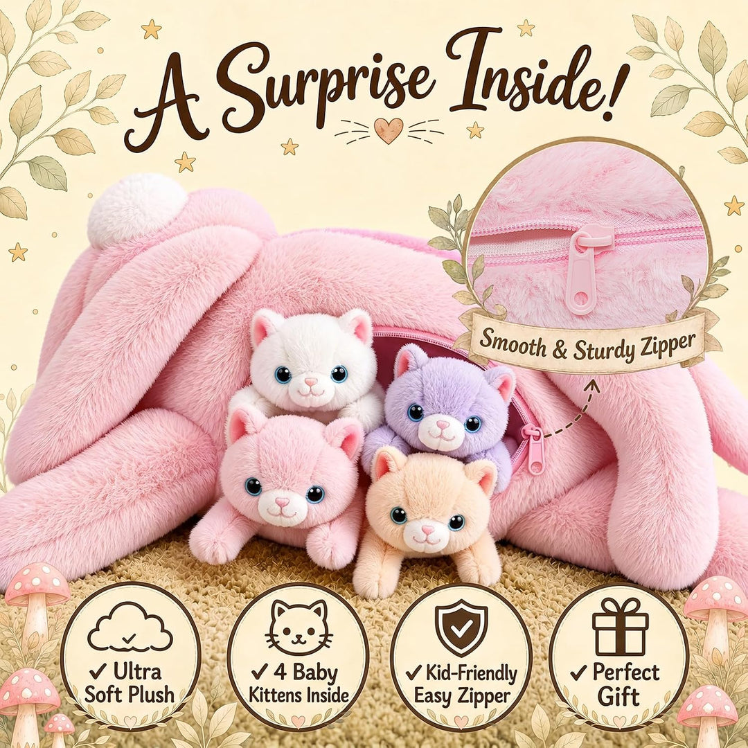 gnomantic 5 Piezas de Animales de Peluche de Gato con Bebés Dentro...