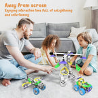 Juego de 107 piezas de erector motorizado para niños de 4, 5, 6, 7, 8 +, juguetes de construcción STEM para niños y niñas de 3-5, 4, 8, 5-7, 6-8 años, kit de ingeniería, motor eléctrico, actividades de aprendizaje de regalo educativo creativo