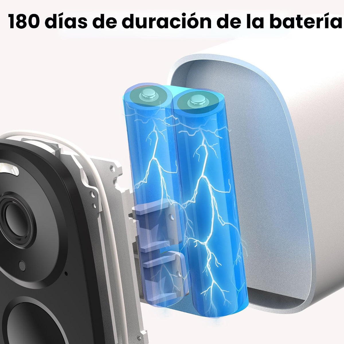 Cámaras de seguridad 2K actualizadas 2025 inalámbricas, Blanco - Paquete de 2 cámaras