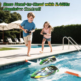 DEERC Barco RC de Alta Velocidad con Luces LED, 18.6 MPH Barco de C...