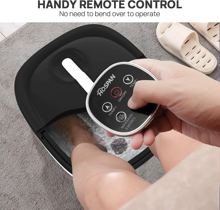 HOSPAN Masaje giratorio eléctrico plegable para pies, baño de pies...