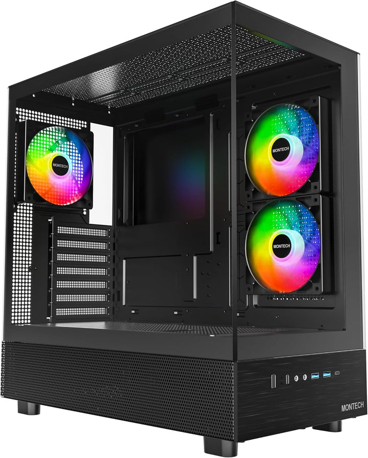 MONTECH XR-B, chasis para PC de torre media ATX Gaming, ventiladore...