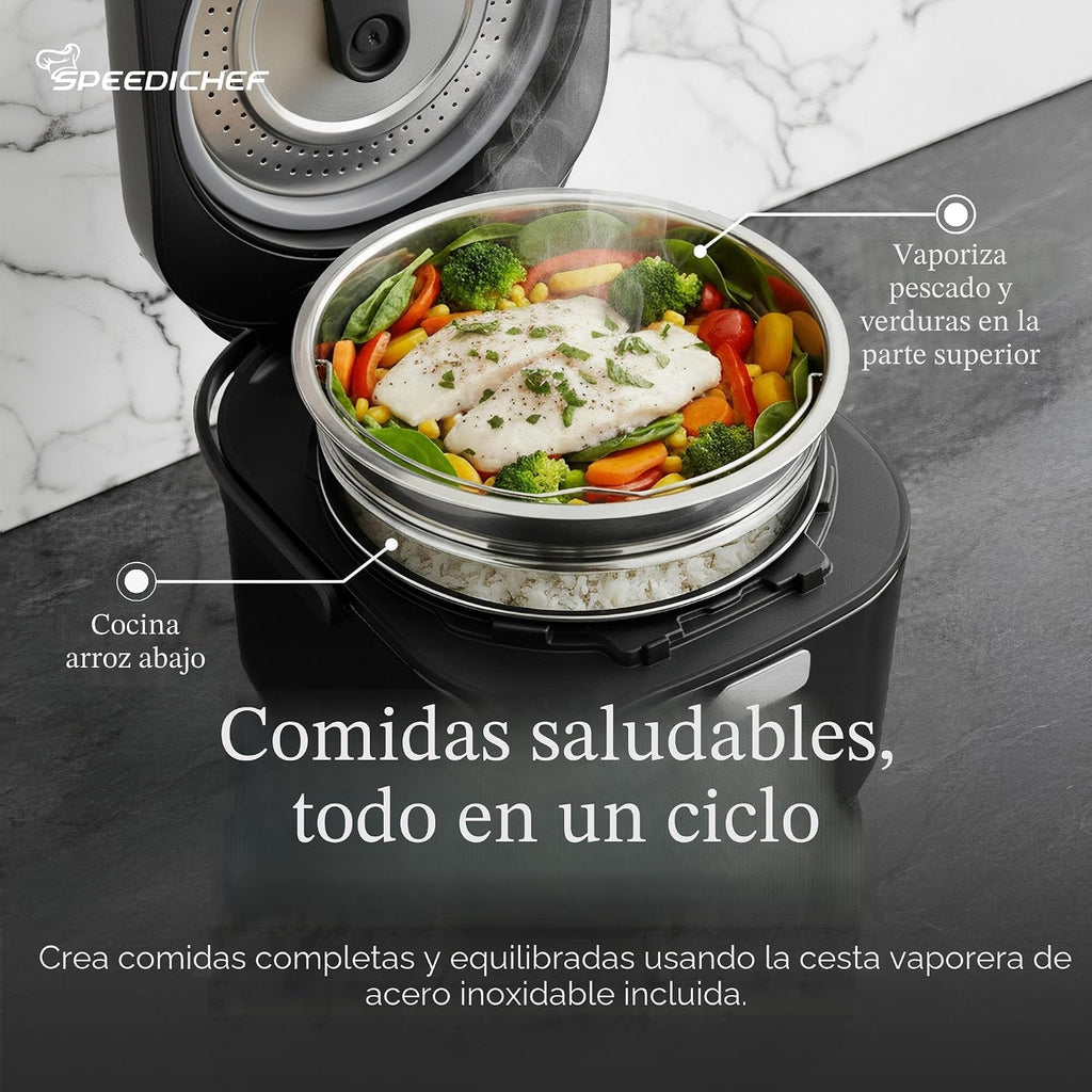 Olla arrocera y vaporera baja en azúcar para 10 tazas