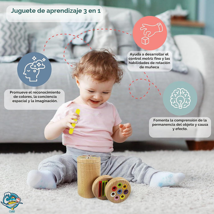 OAR Juguetes Montessori de madera para bebés y niños pequeños 1-3,...
