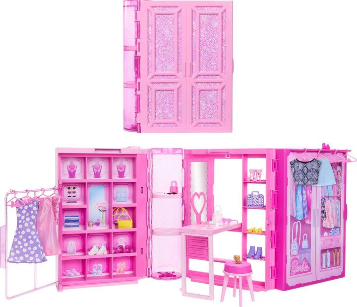 Barbie Juego de juguetes Dream Closet con ropa y accesorios, 3 pies...