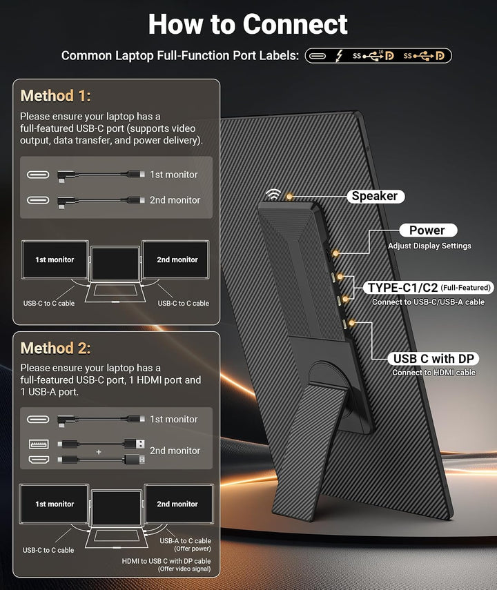Extensor de pantalla para computadora portátil de 15,6", monitor po...