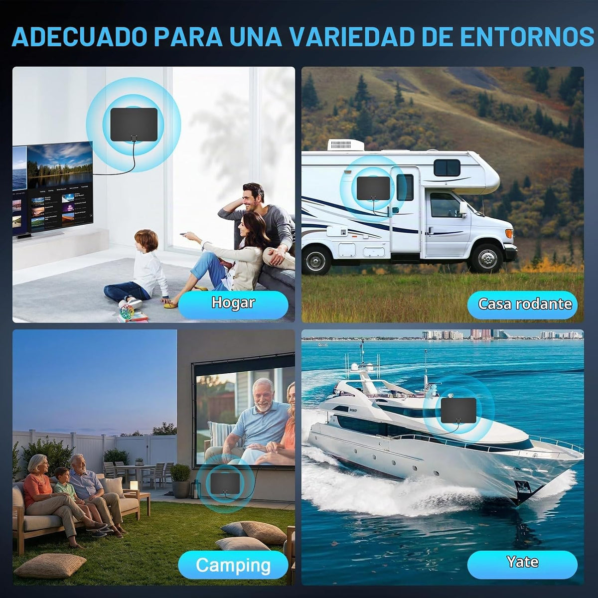 Antena de TV para canales locales, antena de TV para Smart TV interior