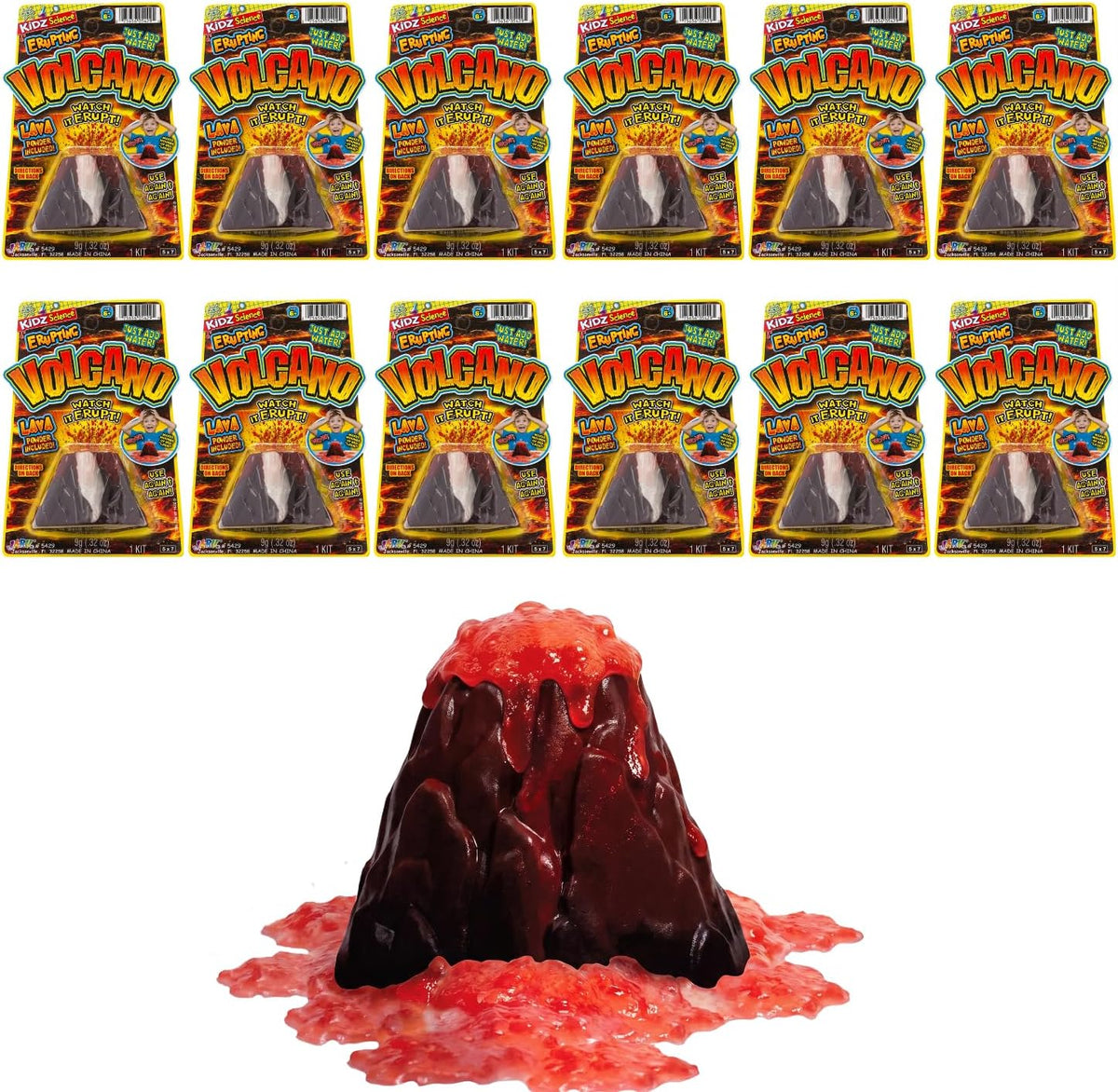 2Chill Mini kit de ciencia de volcán (12 paquetes) Volcán eruptivo juguete