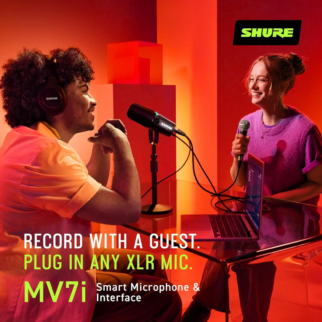 Shure MV7i - Micrófono inteligente - Micrófono USB-C y XLR para pod...