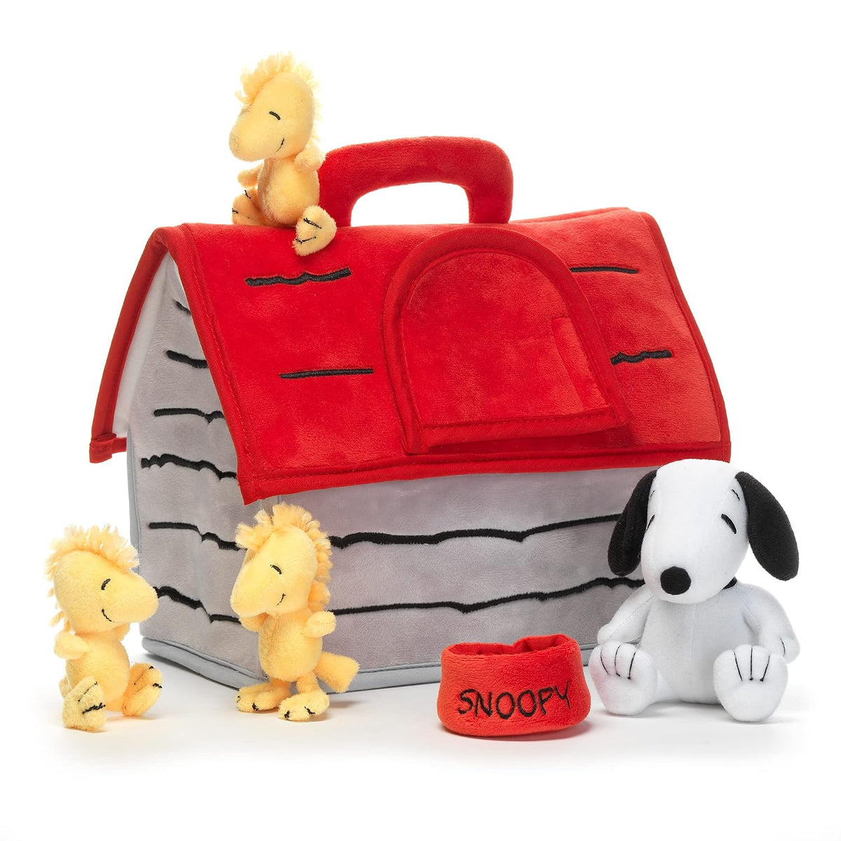 Lambs & Ivy Classic Snoopy Plush Casita de Perro de Peluche con 5 Animales de Peluche
