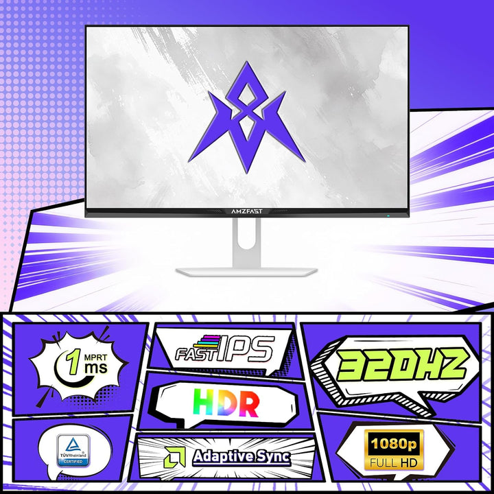 Amzfast Monitor de juegos blanco de 25 pulgadas 320Hz\/300Hz\/240Hz...
