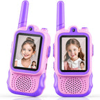 Startcan Walkie Talkies de video para niños, paquete de 2 juguetes recargables de videollamada, juguetes para interiores y exteriores, regalos de cumpleaños de Navidad para niñas de 3 a 8 años en