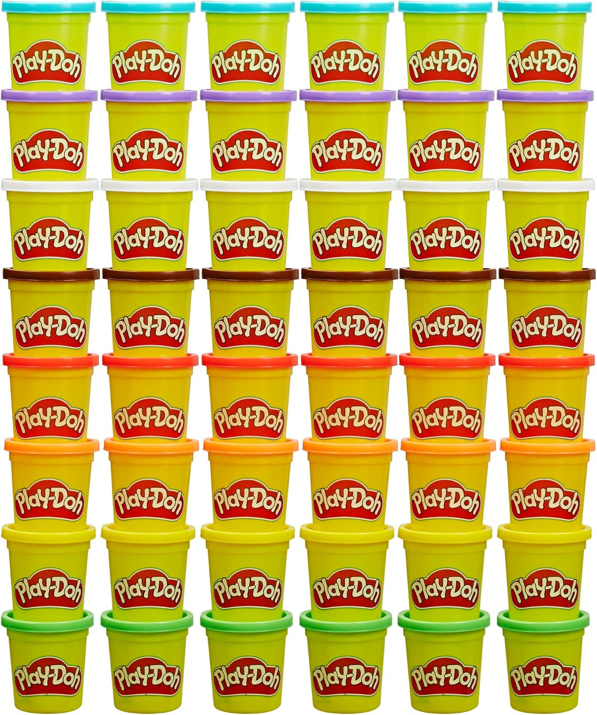 Play-Doh Paquete a granel de 48 latas, 6 juegos de 8 colores compuestos de modelado, 3 onzas, regalos de regreso a clases y premios para estudiantes y aulas, juguetes preescolares para niños, a partir de 2 años (exclusivo de Amazon)