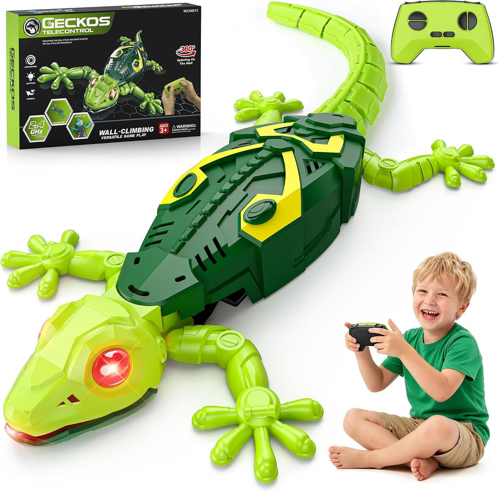 Rcfunkid RC Wall Crawler Gecko Escalada Gecko Juguete 360° Giratorio