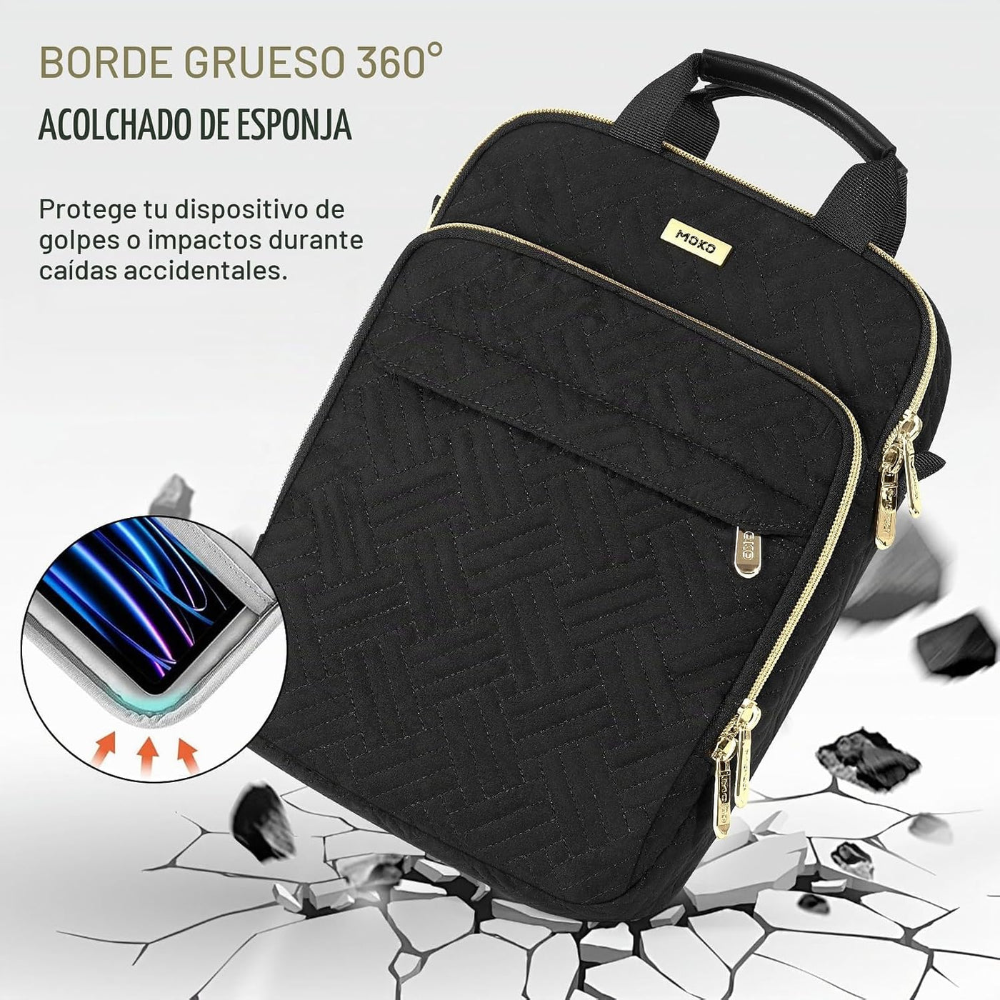MoKo Bolso de hombro hinchado de la manga de la tableta de la prote...