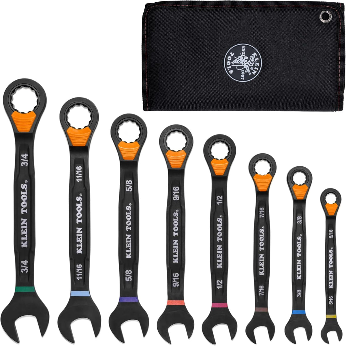 Klein Tools 69508 - Juego de llaves combinadas de trinquete, cerradura