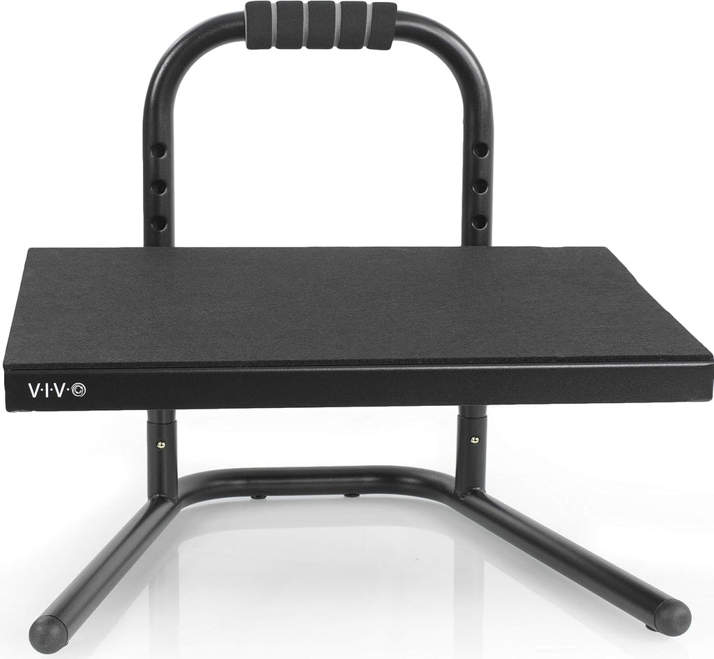 Lámpara VIVO Reposapiés ergonómico ajustable en altura con plataforma de alivio, taburete elevado para estación de trabajo cómoda de sentarse a pararse, superficie antideslizante, portátil, para uso en casa