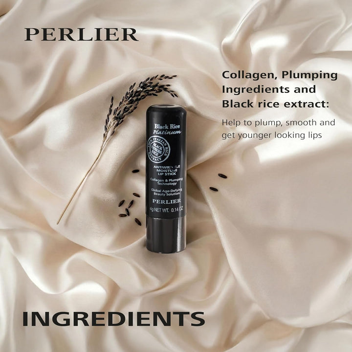 Perlier Black Rice Platinum Bálsamo labial voluminizador, 0.14 fl....