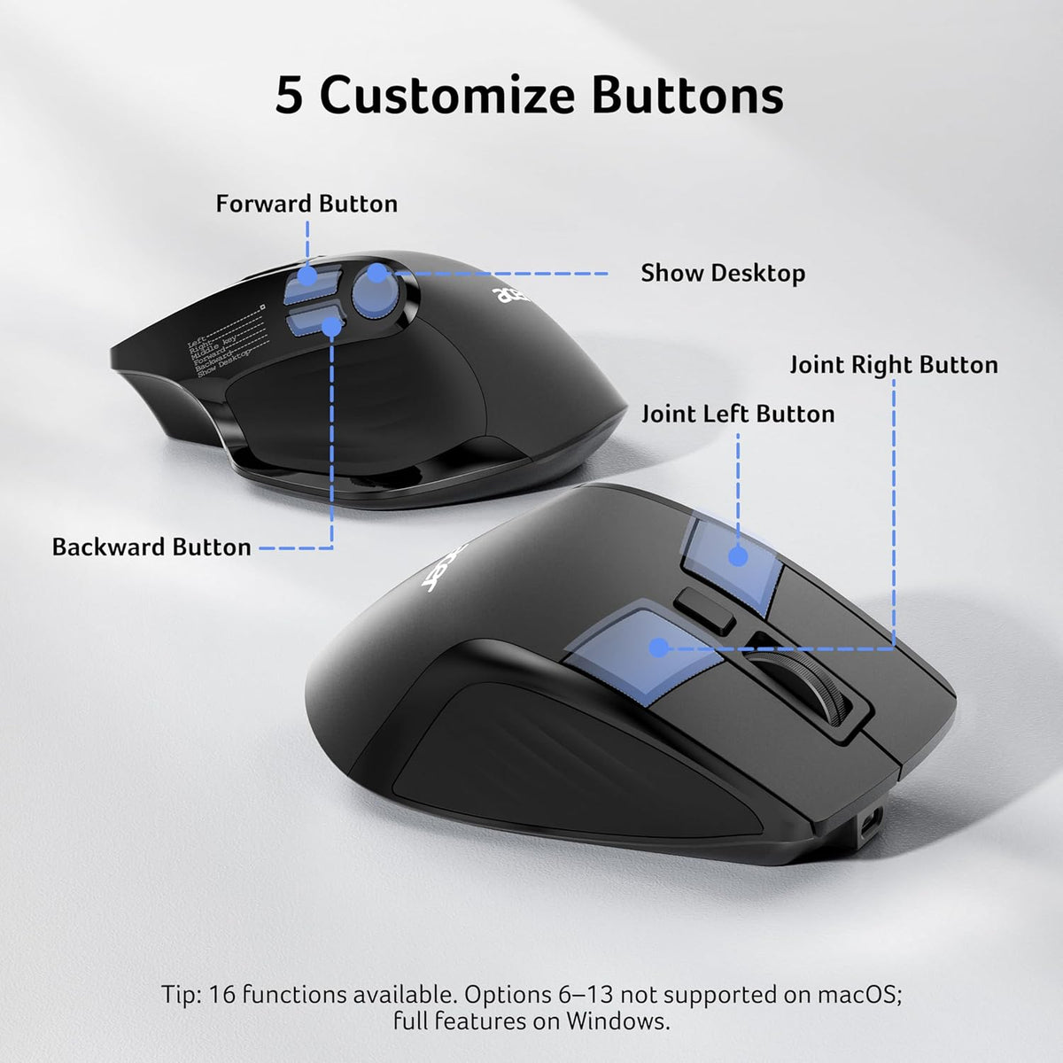 Acer Mouse inalámbrico para laptop, mouse de computadora Bluetooth...